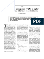 Total Quality Management (TQM) in Higher Education and Relevance of Accreditation