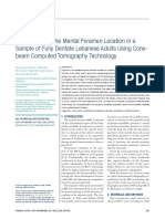 Assessment of The Mental Foramen Location in A Sample of Fully Dentate Lebanese Adults Using Cone-Beam Computed Tomography Technology