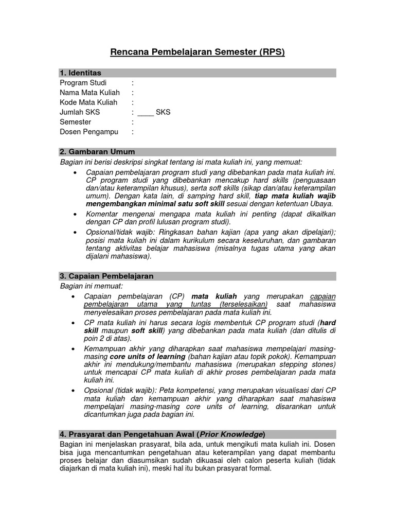 Rencana Pembelajaran Semester Kuliah | PDF | Seni | Komputer