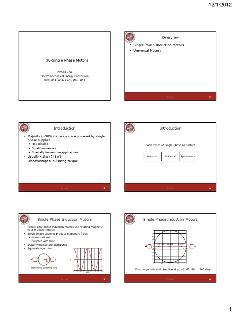 Overview of Single Phase Motors | PDF | Electric Motor | Engines