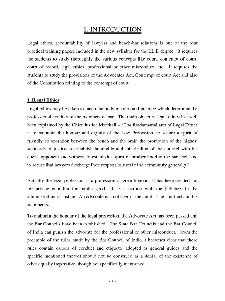 Legal Ethics by Kailash Rai PDF Contempt Of Court Advocate