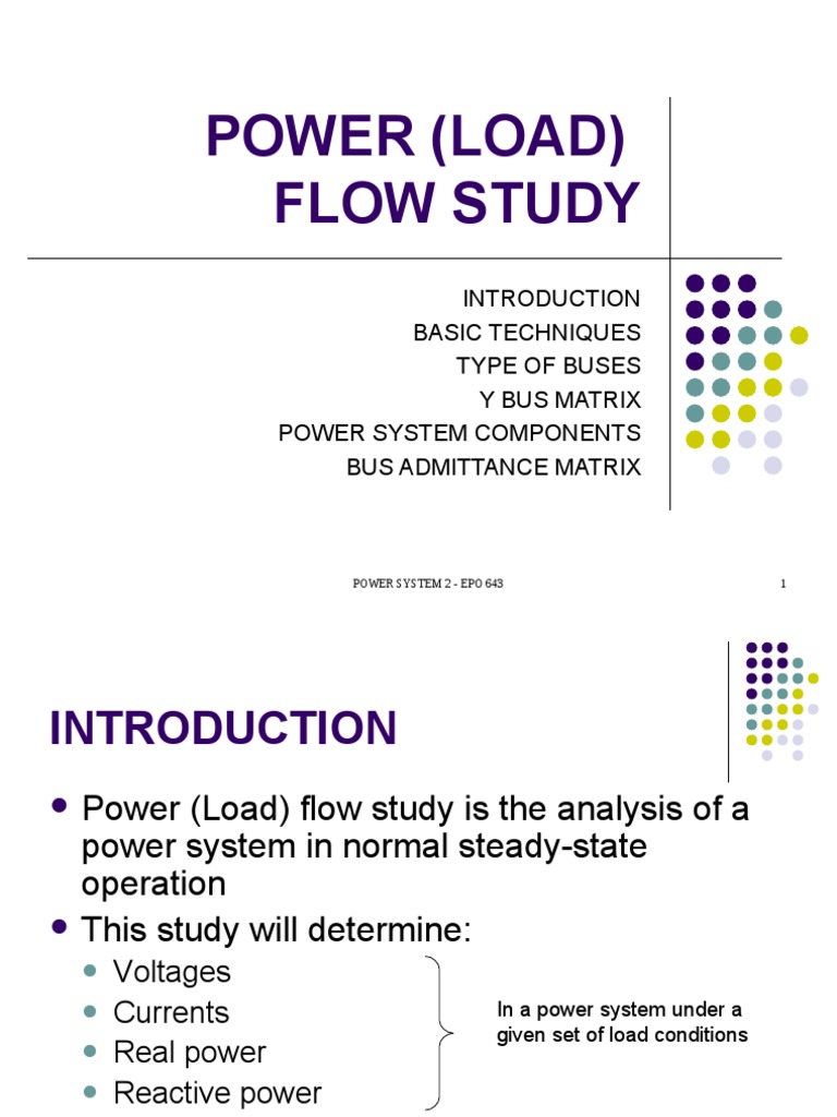 Lecture Notes1 LOAD FLOW ANALYSIS 1