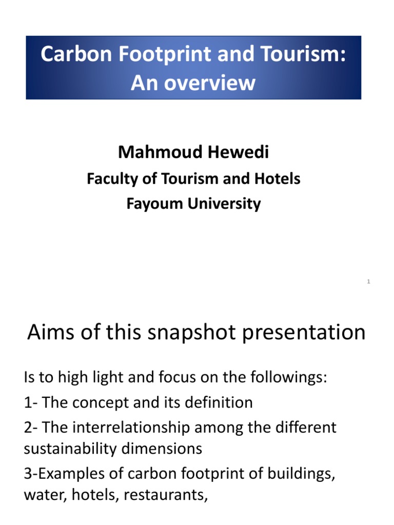 Carbon Footprint in Tourism Overview | PDF | Carbon Footprint ...