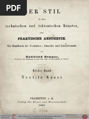 gottfried semper der stil in den technischen und tektonischen kunsten 1860 pdf