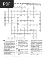 Technical Theatre Vocab Crossword Puzzle PDF