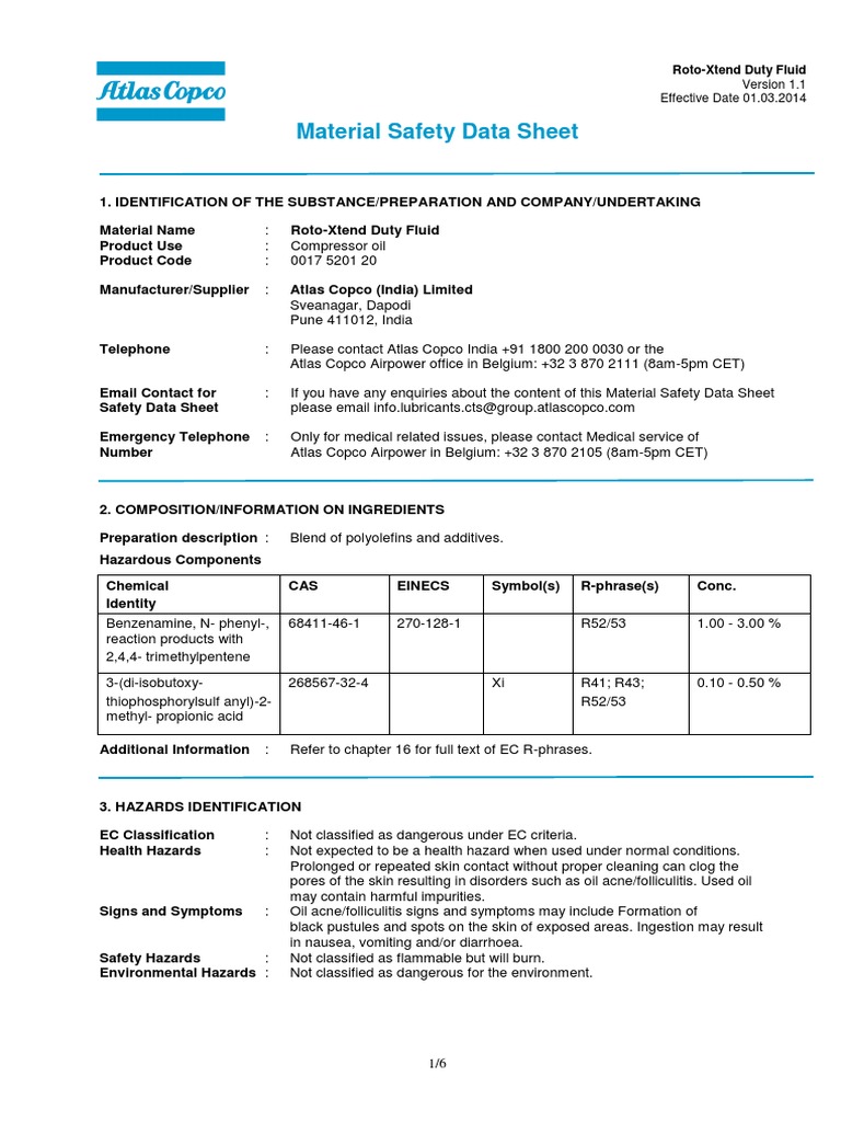 Atlas Copco Roto-Extend Duty Air Compressor Lubricant - 1310 0368 38 (Case Of 4) 5 thumbnail image