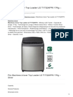 Machines À Laver Top Loader LG T1732AFF6 17Kg Silver