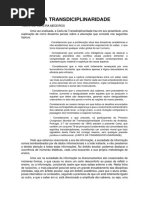 Resenha Carta Da Transdisciplinaridade.