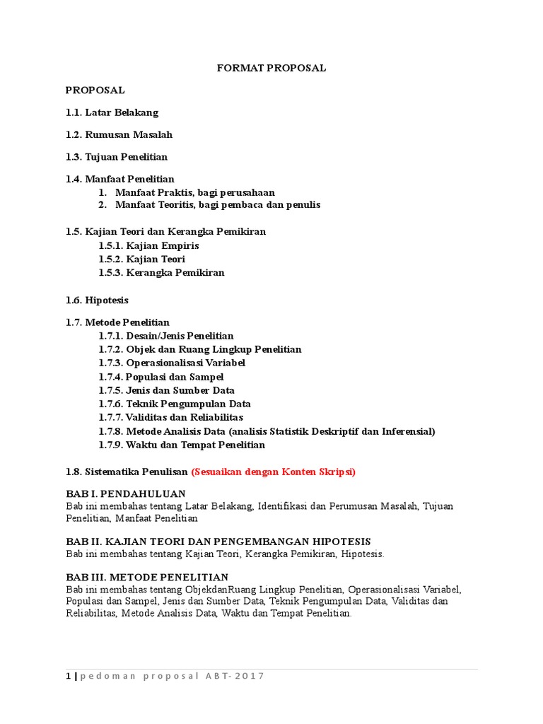 Format Proposal Skripsi Ab 2017