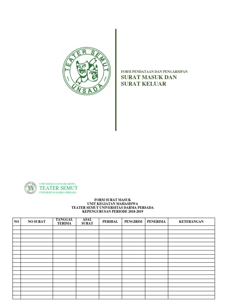 Form Surat Masuk Dan Surat Keluar Tsu