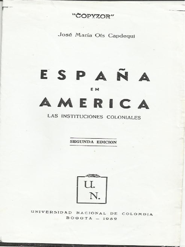 Ots Capdequi, José María España en América PDF