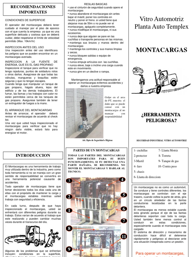 Seguridad en la Operación de Montacargas | PDF | Máquina elevadora ...