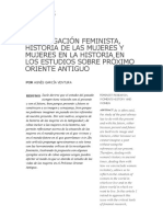 Investigacion feminista, historia de las mujeres y mujeres en la historia, en los estudios sobre Próximo Oriente Antiguo