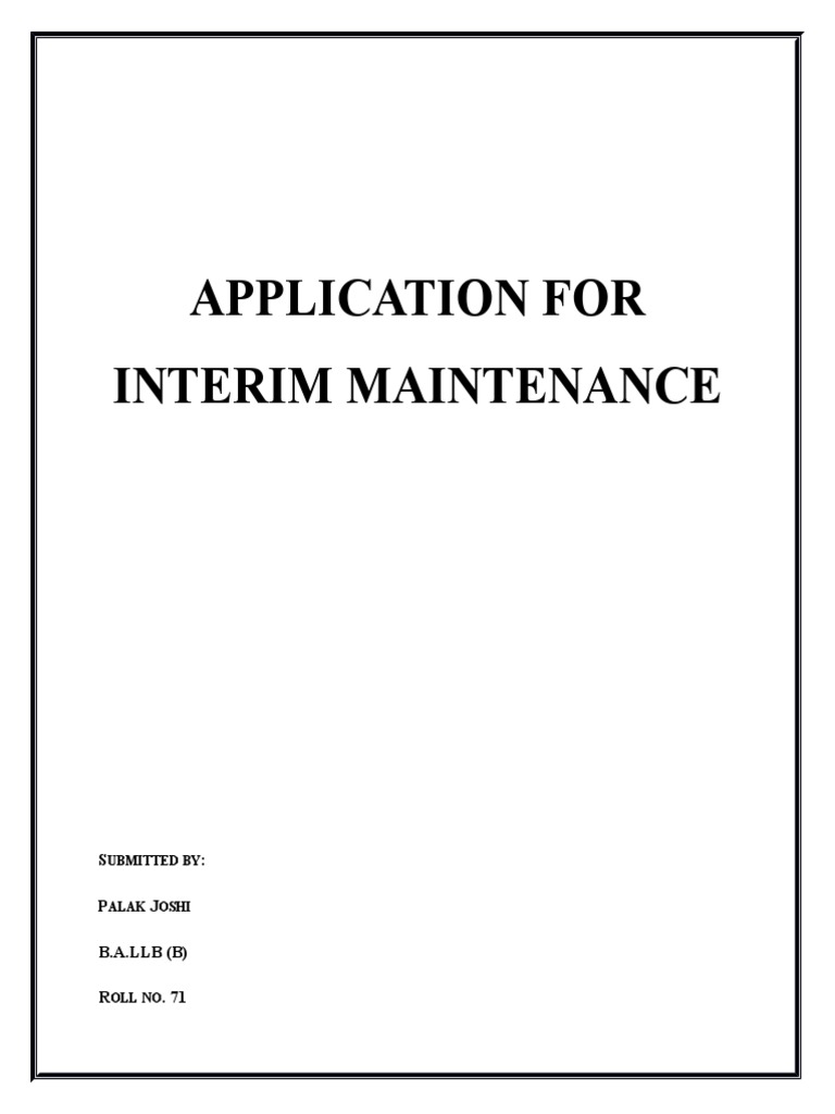 Interim Maintenance Application Lucknow | PDF | Criminal Procedure In ...