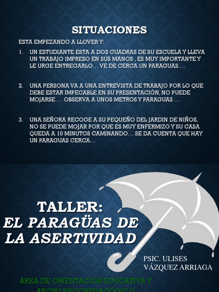 Taller El Paraguas de La Asertividad | | Comunicación |