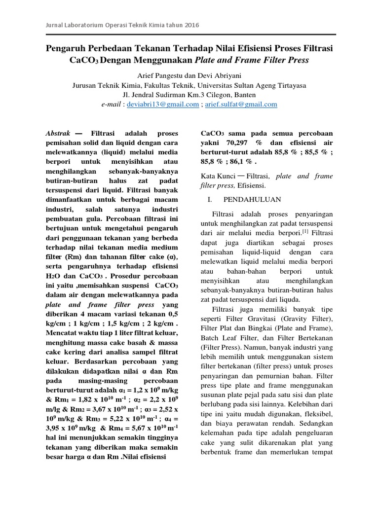 Constant pressure filtration equation image