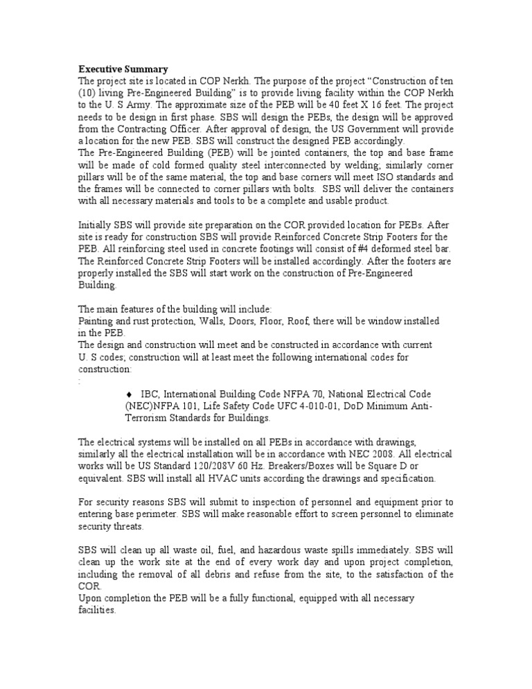 Executive Summary Building Engineering Building Technology