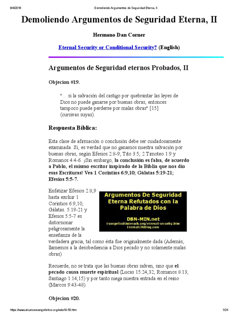 Demoliendo Argumentos De Seguridad Eterna Ii