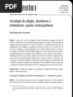 Sociologia Da Religião, Pluralismos e