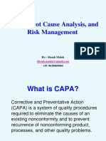 CAPA, Root Cause Analysis, and Risk Management