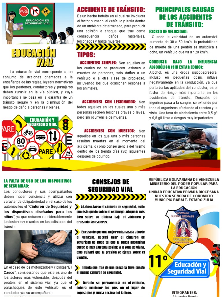 Triptico Seguridad Vial Pdf Accidente De Tráfico Seguridad Vial