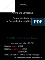 Giorgio Tedde: Playing and Composing: Tuning The Gestures by Psychophysical Into Music