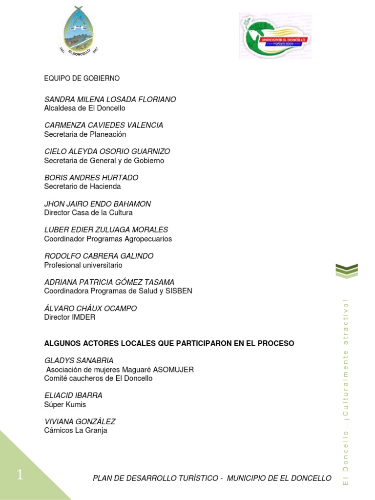 Plan Turístico Final Impreso SAN JUAN DEL DONCELLO | PDF | Turismo ...
