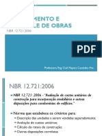 Apresentação 04. NBR 12721 - Custos de Obra PDF