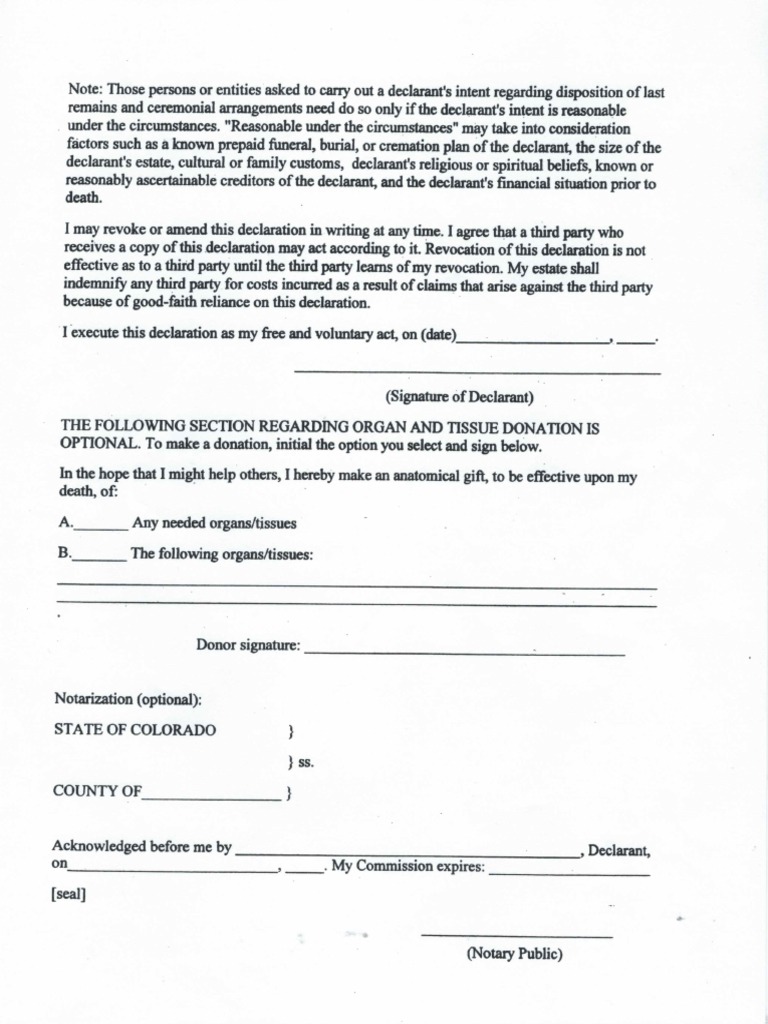 Organ Donation Form PDF
