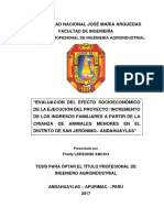 Incremento de ingresos familiares a partir de la crianza de animales menores