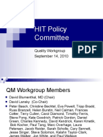 2010-09-14 Quality Workgroup - HIT Policy Committee - David Blumenthal Chair