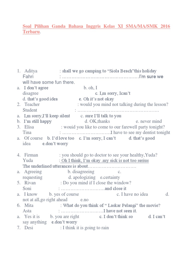 Soal Pg Tentang Poem Kelas Xi Mathlaul Khairiyah