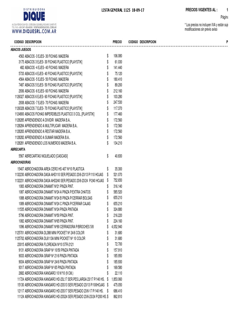 Lista General 1125 18-09-17 | PDF | Amarillo | Verde