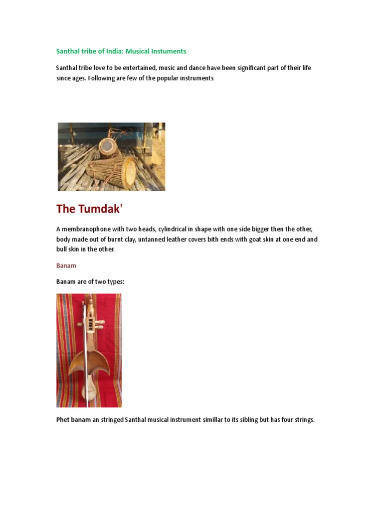 Santhal Musical Instruments | PDF | Art