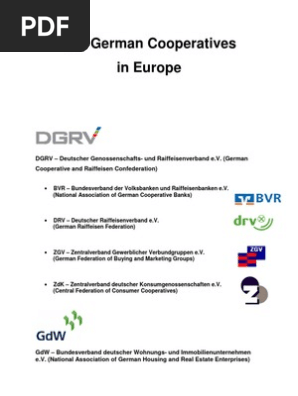 The German Cooperatives In Europe Engl Cooperative European