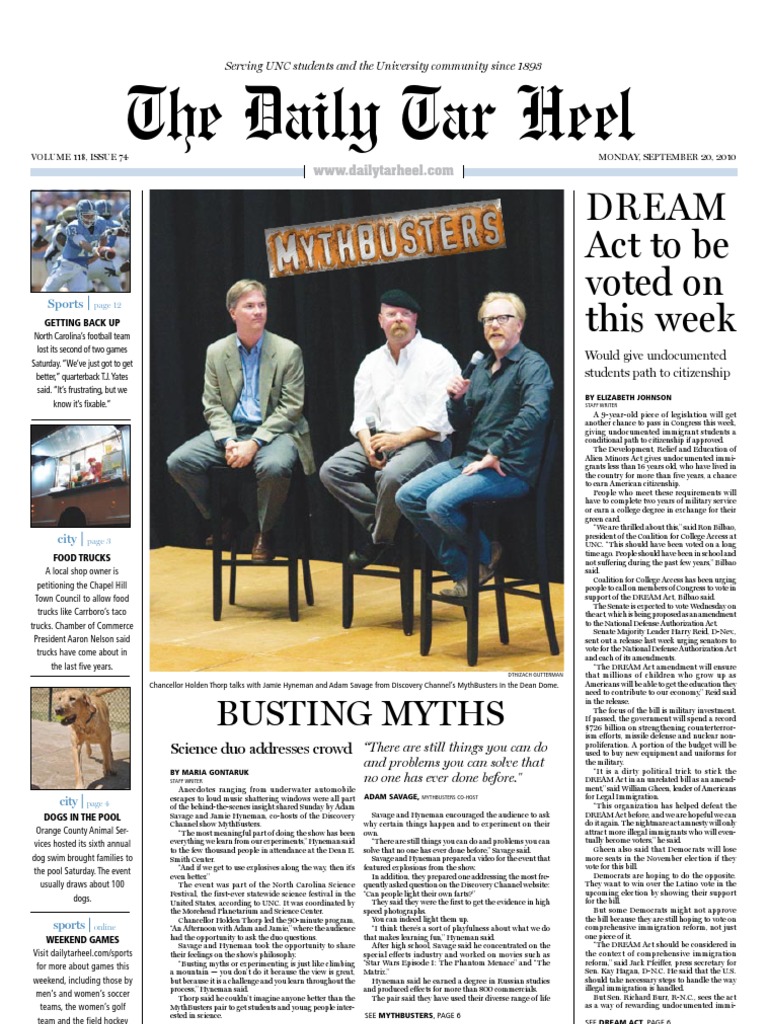 The Daily Tar Heel For September 20 2010 Pdf University Of North