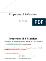 Properties of S-Matrices: Zar Khitab