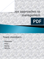 Various Approaches To Management