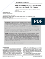 Prospective Validation of Modified NEXUS Cervical Spine Injury Criteria in Low-Risk Elderly Fall Patients