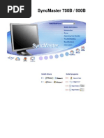 Syncmaster 750B / 950B: Install Drivers Install Programs