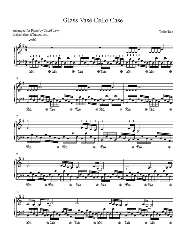 Glass Vase Cello Case Compositions musicales Éléments de la musique