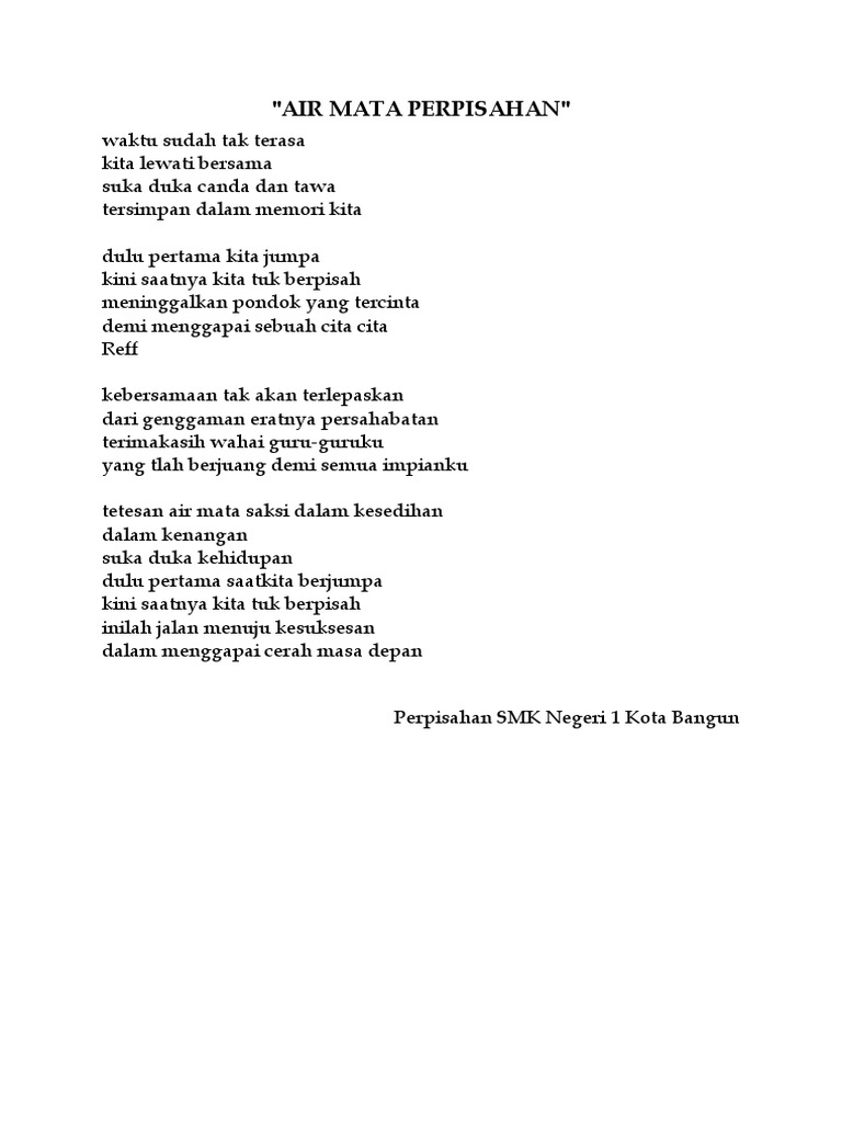 Air Mata Perpisahan Pdf