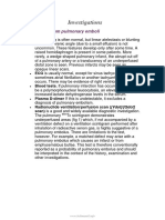 Investigations: Small/medium Pulmonary Emboli