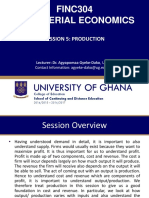 FINC304 Managerial Economics: Session 5: Production