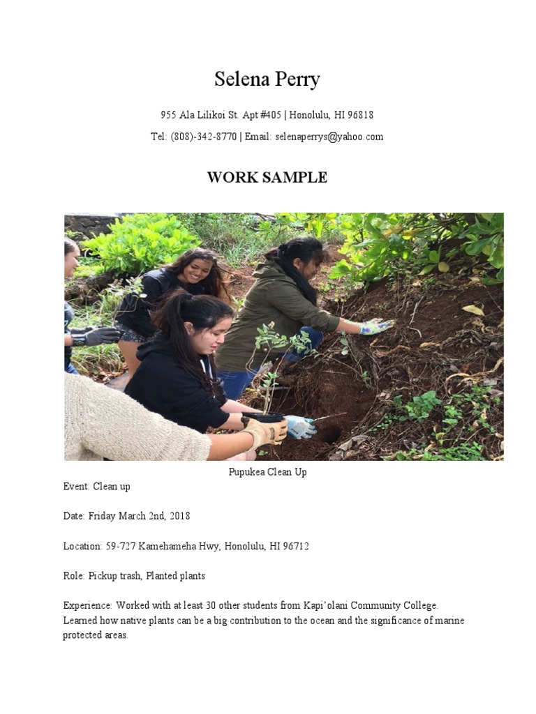 Pupukea Clean Up Event Summary | PDF | Technology & Engineering