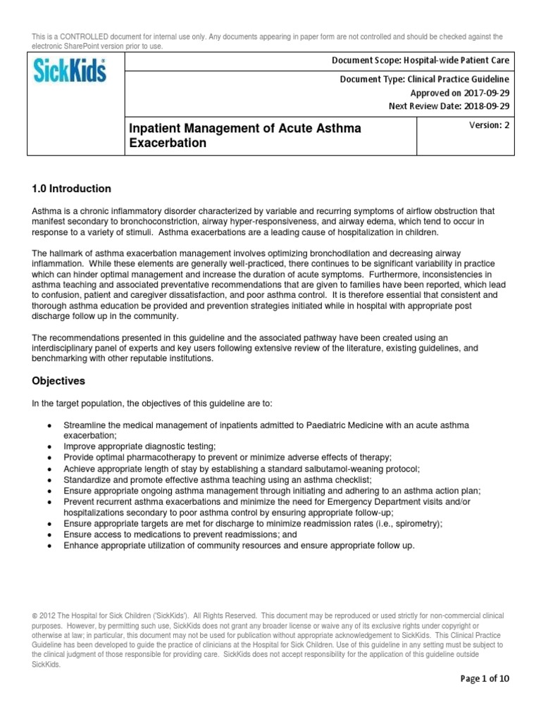 Inpatient Management of Acute Asthma Exacerbation | PDF | Asthma | Medicine