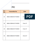 Bauxite Export Project, Guinea - CC - 006 Port Development and Infrastructure Inward Register For Transmittal From Afcons Sl. No