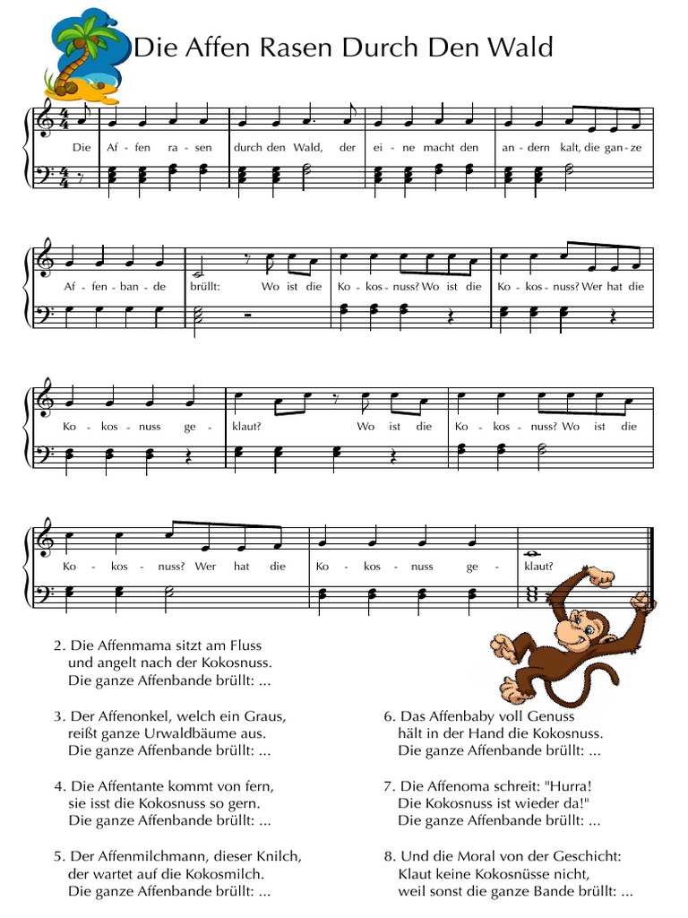 Die Affen Rasen Durch Den Wald