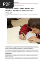 Hipoteses de Escrita de Alunos Pre Silabicos e Silabicos Como Faze Los Avancar