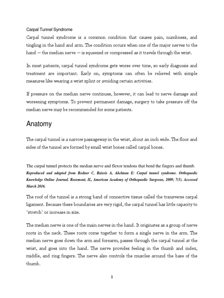 Carpal Tunnel Syndrome | PDF | Carpal Tunnel Syndrome | Hand